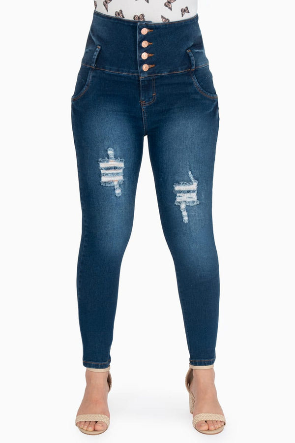 Jeans skinny con destrucción