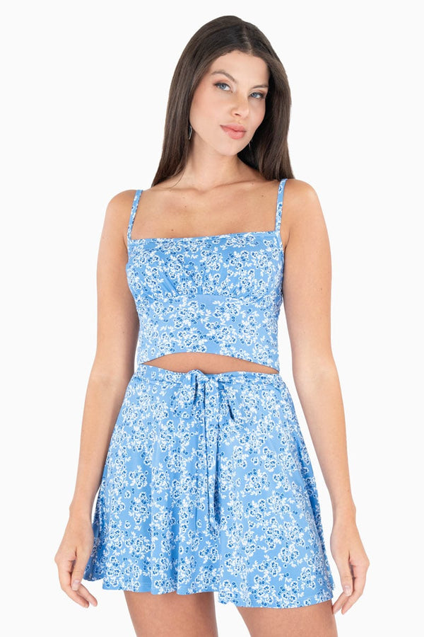 Conjunto blusa y falda floral