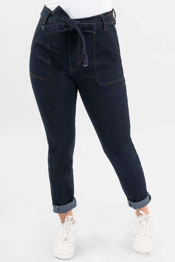 Jeans con bolsa de parche - Santory Ropa (6664352759875)