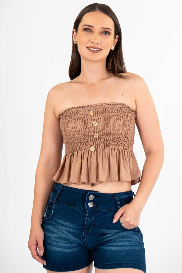 Blusa strapples con botones - Santory Ropa (7435763875907)