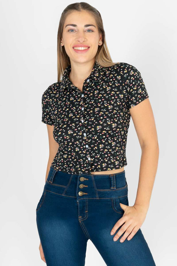 Blusa floral con botones - Santory Ropa (7435831443523)