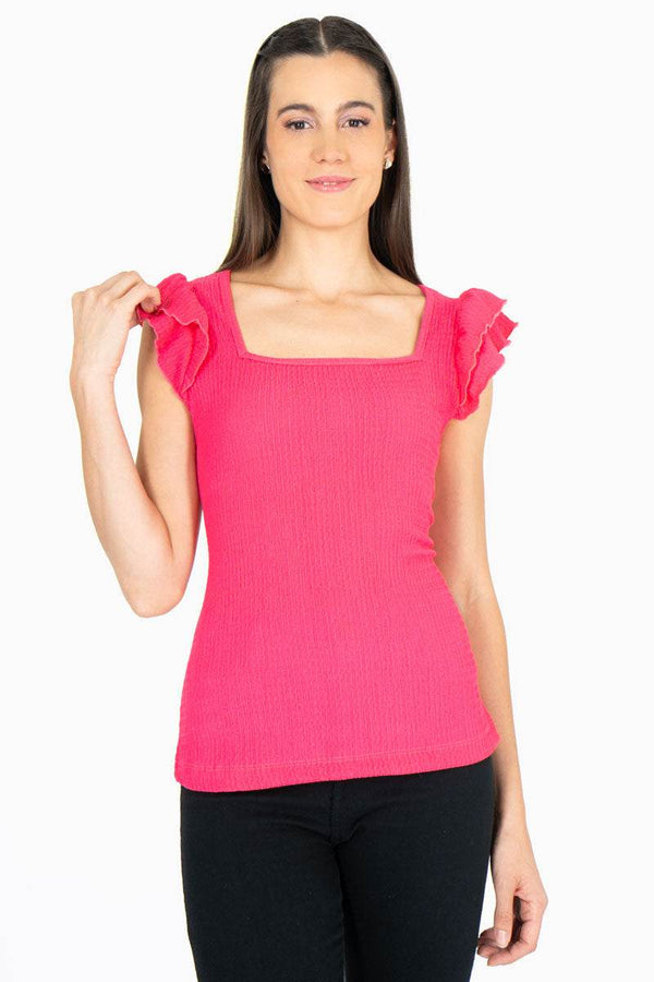 Blusa escote cuadrado lisa - Santory Ropa (7463651541059)