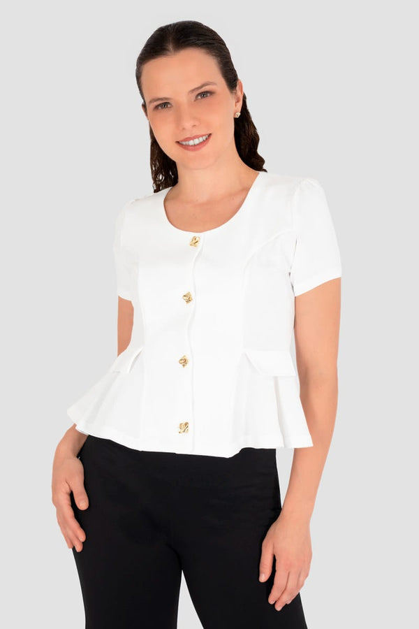 Blusa manga corta con pleplum