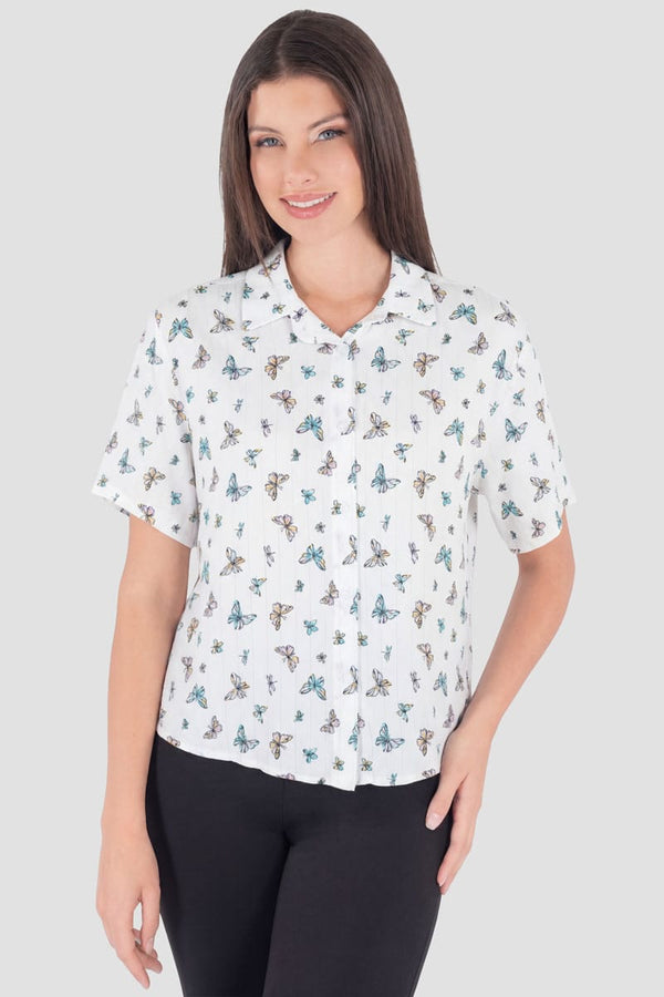 Camisa manga corta con mariposas
