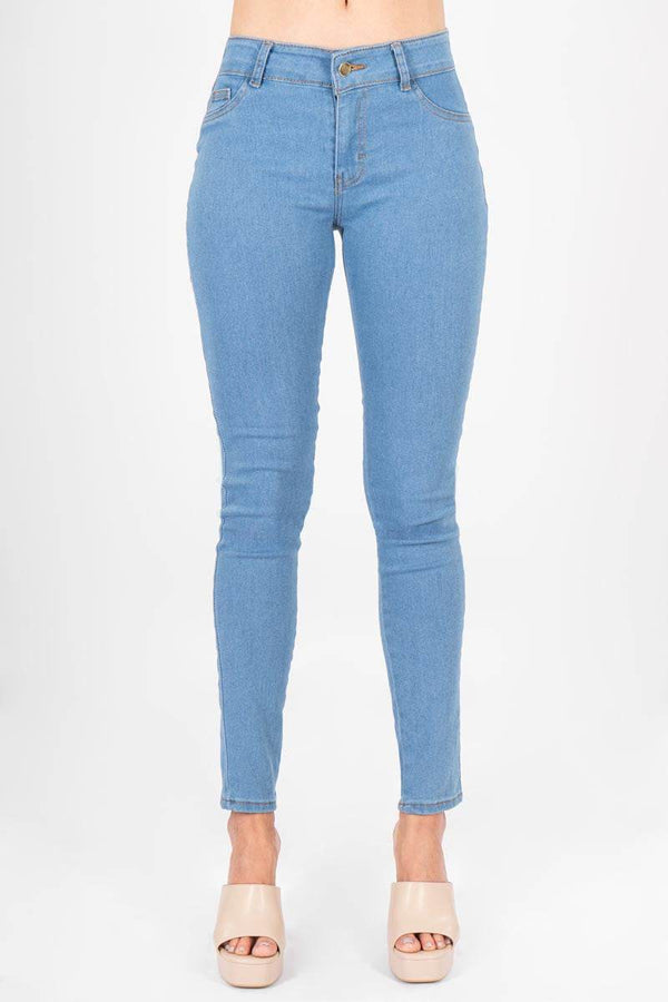 Jeans básicos de tiro medio - Santory Ropa (7040469893187)