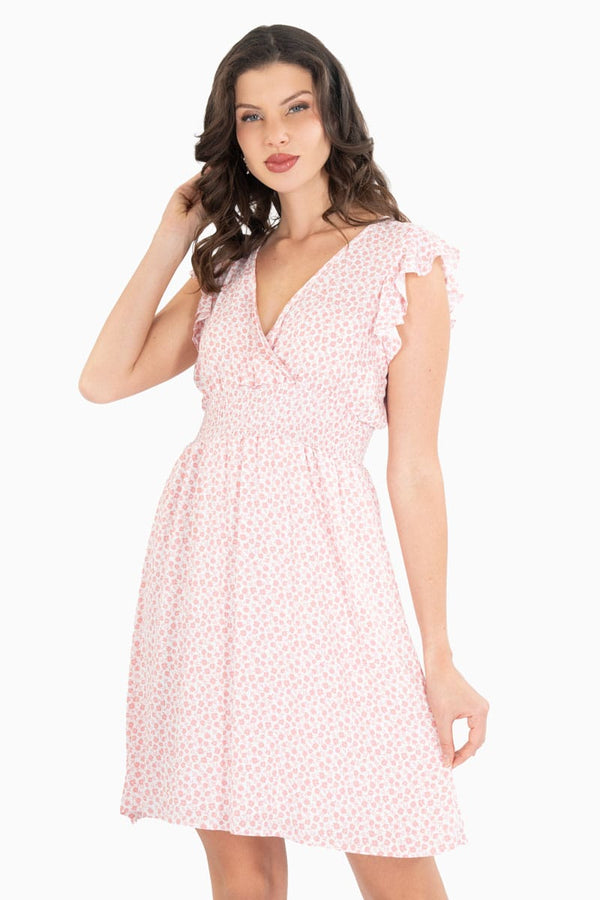 Vestido floral escote cruzado
