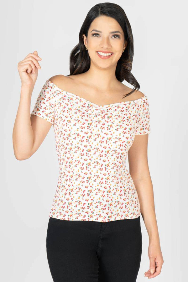 Blusa hombros descubiertos floral - Santory Ropa (7425033830467)