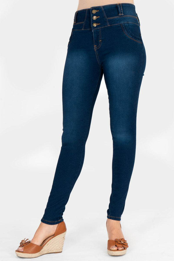 Jeans tiro medio con 3 botones - Santory Ropa (7430349258819)