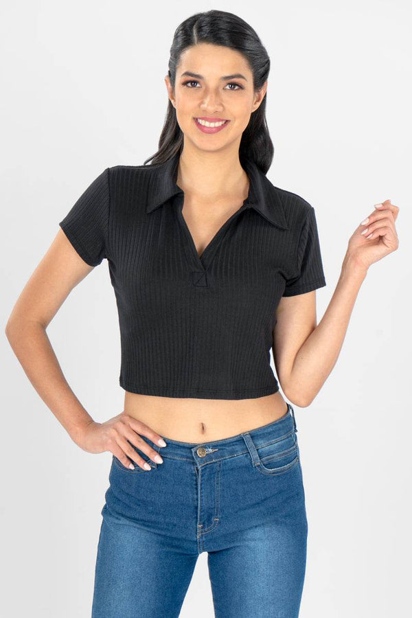 Playera manga corta tipo polo - Santory Ropa (6927485272131)