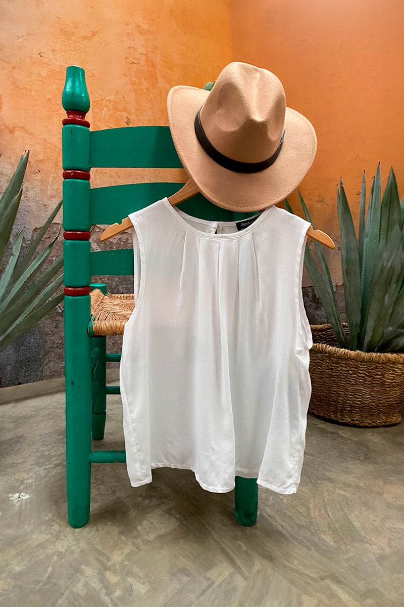 Blusa sin manga con tablones en escote - Santory Ropa  (7193786286147)