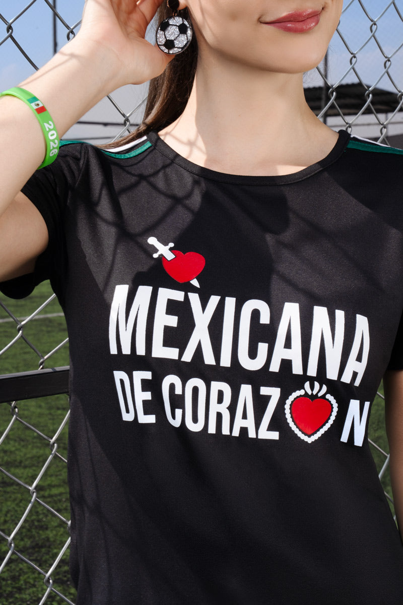 Playera con diseno "Mexicana de corazón"