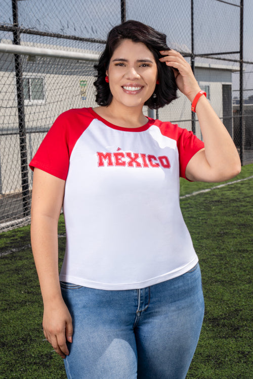 Playera ranglan estampado mundial