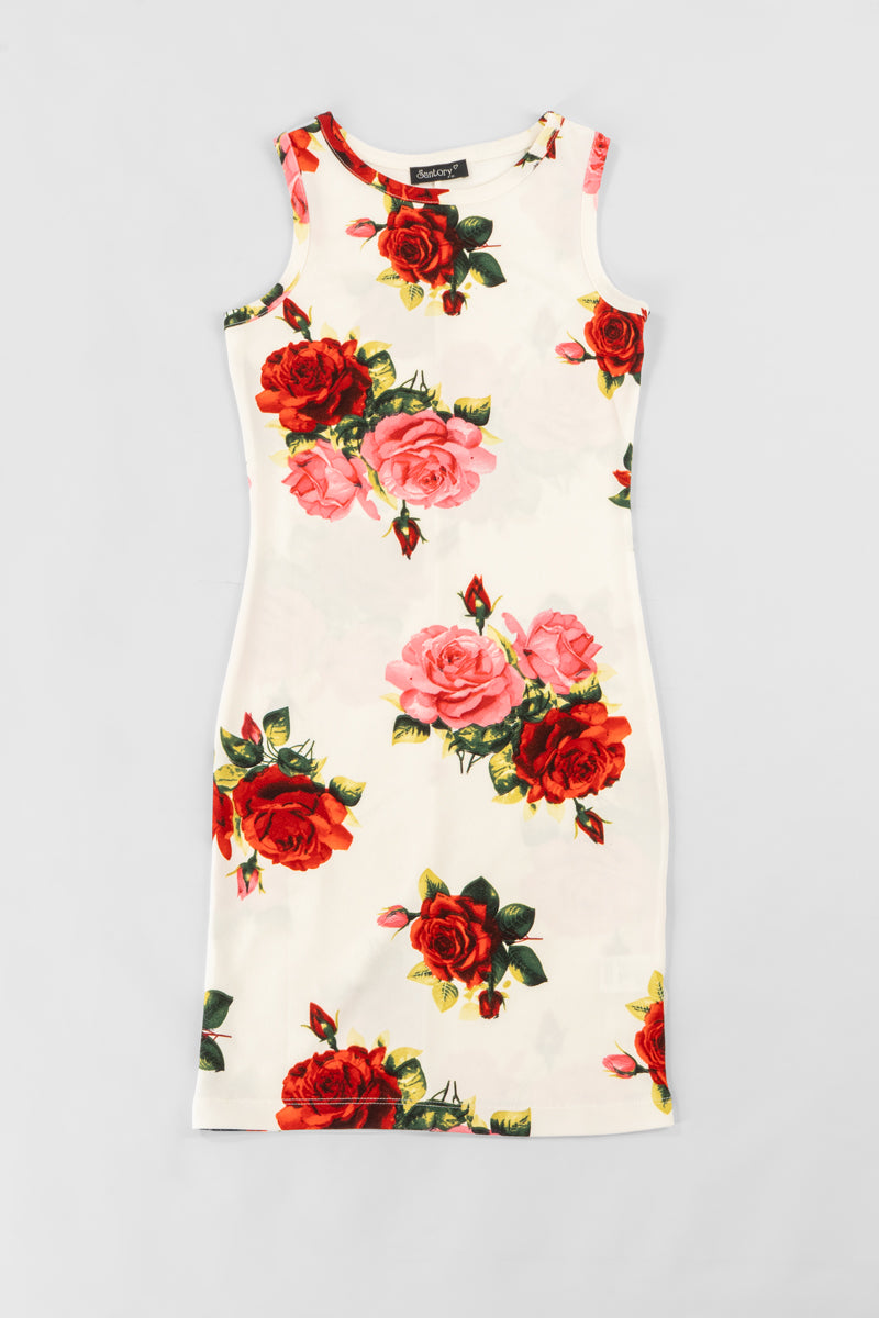 Vestido floral sin manga (7391793709123)