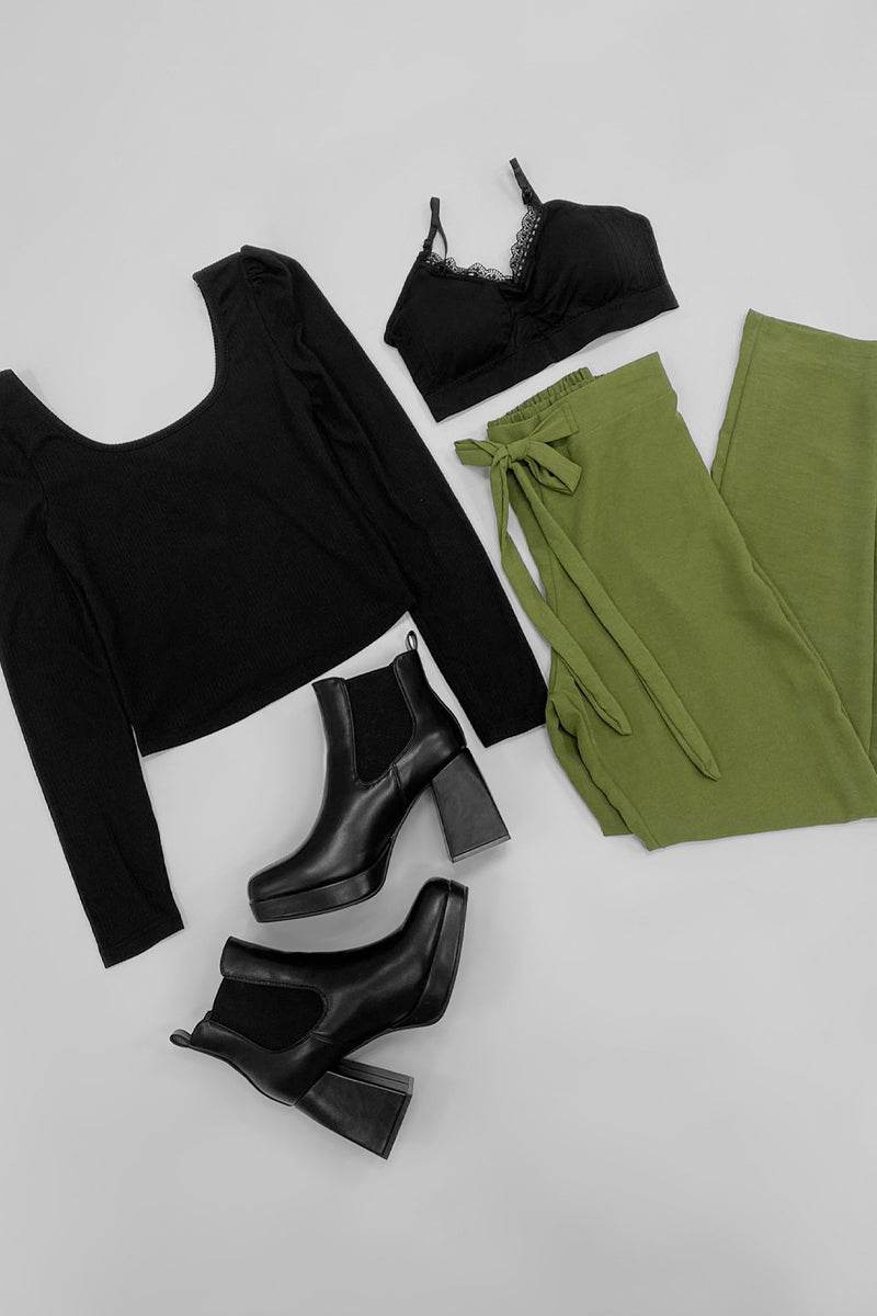 Pantalón liso con cinto - Santory Ropa  (7157176205379) (6822824411203)