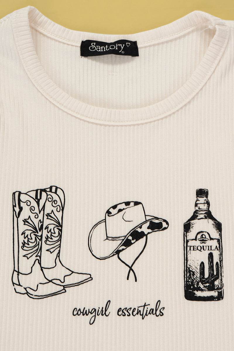 Playera estampada cuello redondo - Santory Ropa  (7435831345219)