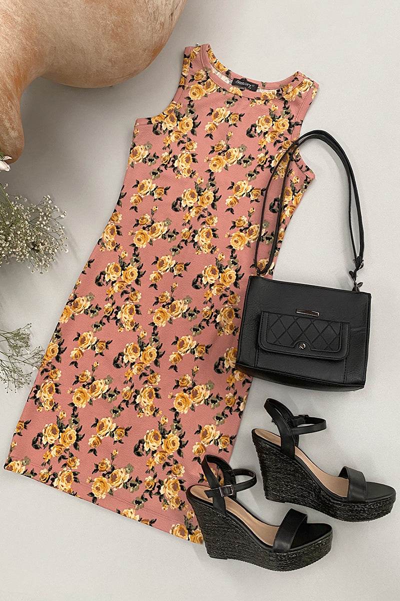 Vestido floral sin manga - Santory Ropa  (7304530722883)