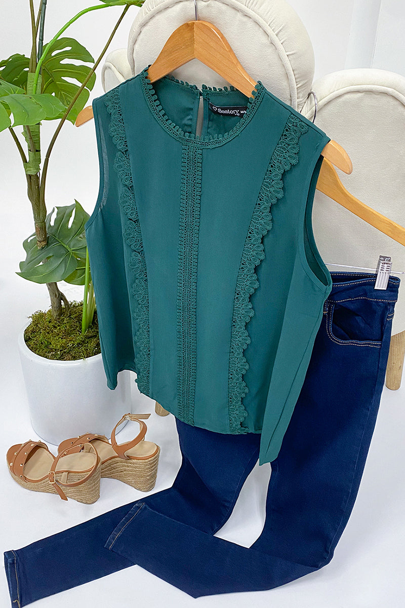 Blusa sin mangas con crochet (6934934782019)