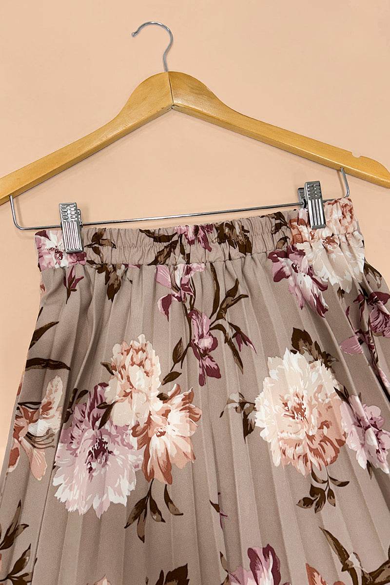 Falda floral con plisado - Santory Ropa  (7403417534531)