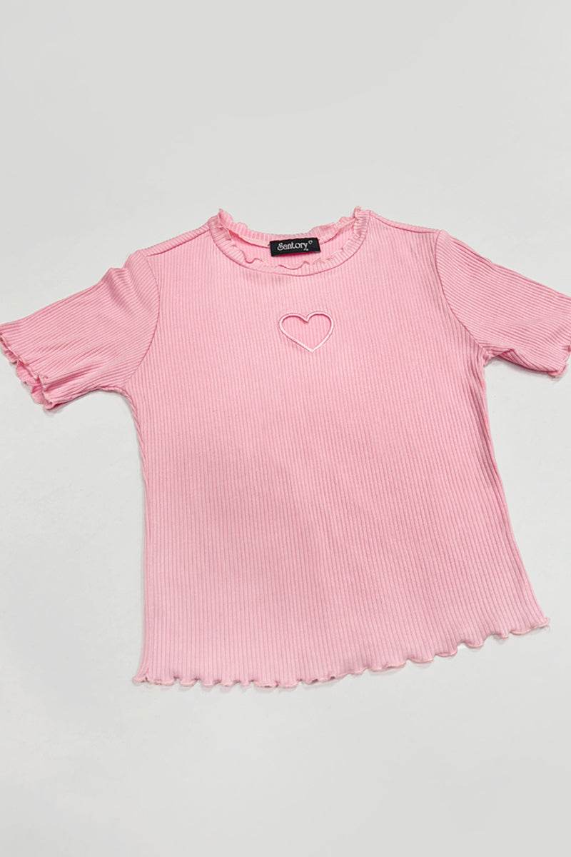 Playera con detalle de corazón - Santory Ropa  (7174665699395)