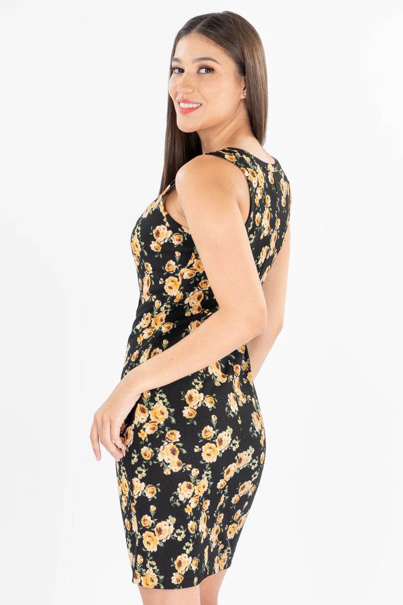 Vestido floral sin manga - Santory Ropa  (7304530722883)