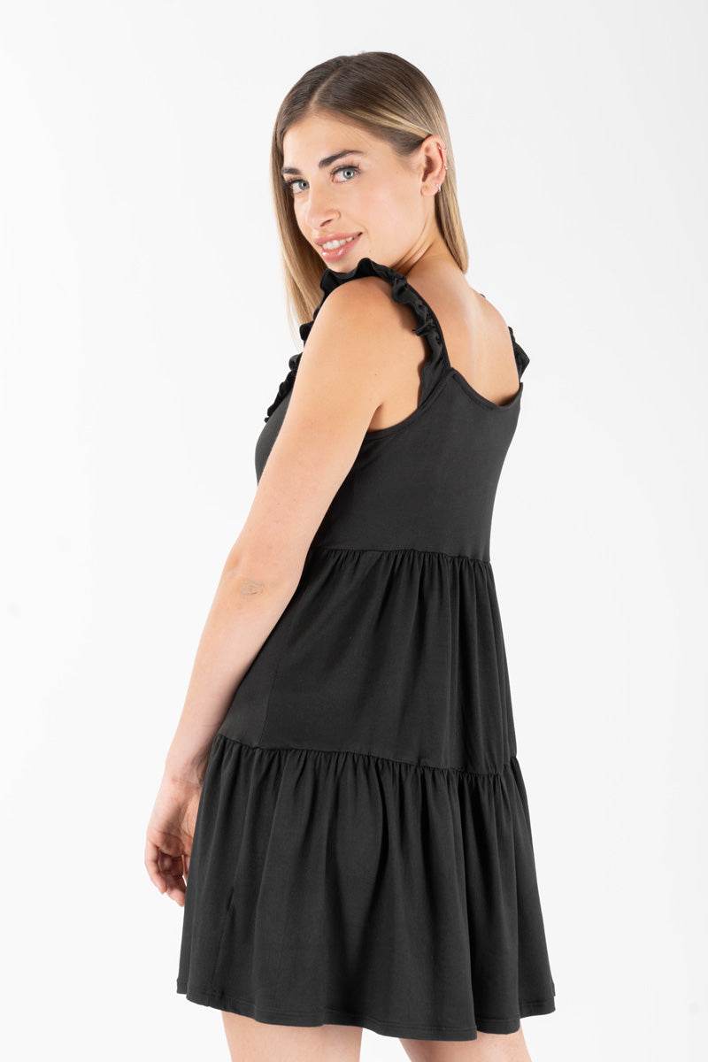 Vestido con olanes y amarre frontal - Santory Ropa  (7141428559939)