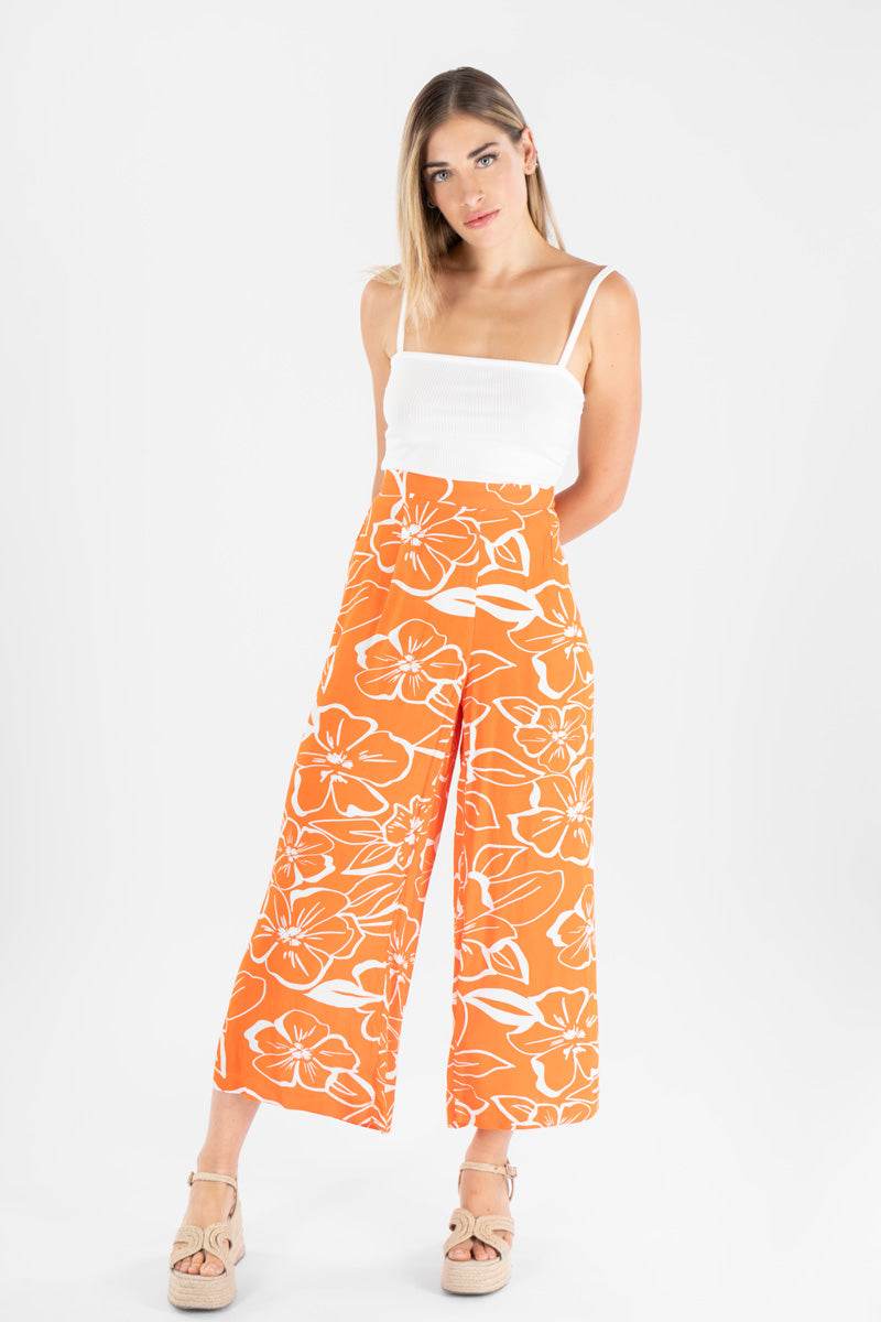 Set de pantalón floral y top rib - Santory Ropa  (7141428297795)