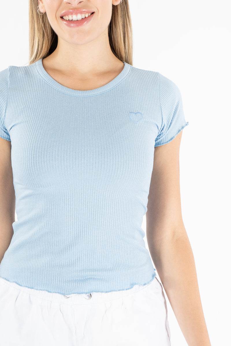 Playera con bordado de corazón - Santory Ropa  (7141428002883)