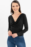 Blusa lisa con escote columpio