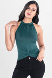 Blusa cuello halter con amarre