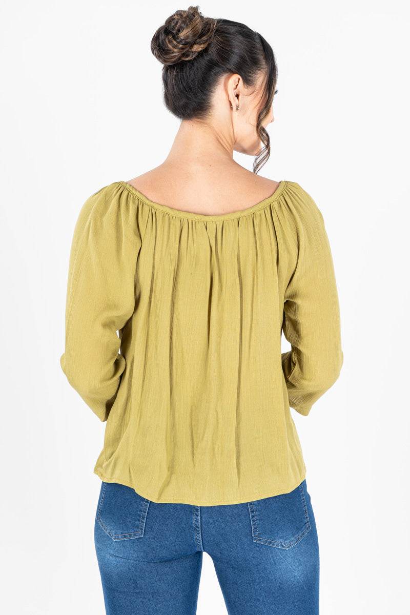 Blusa cuello redondo con jareta - Santory Ropa  (7141427675203)