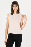 Blusa lisa con encaje