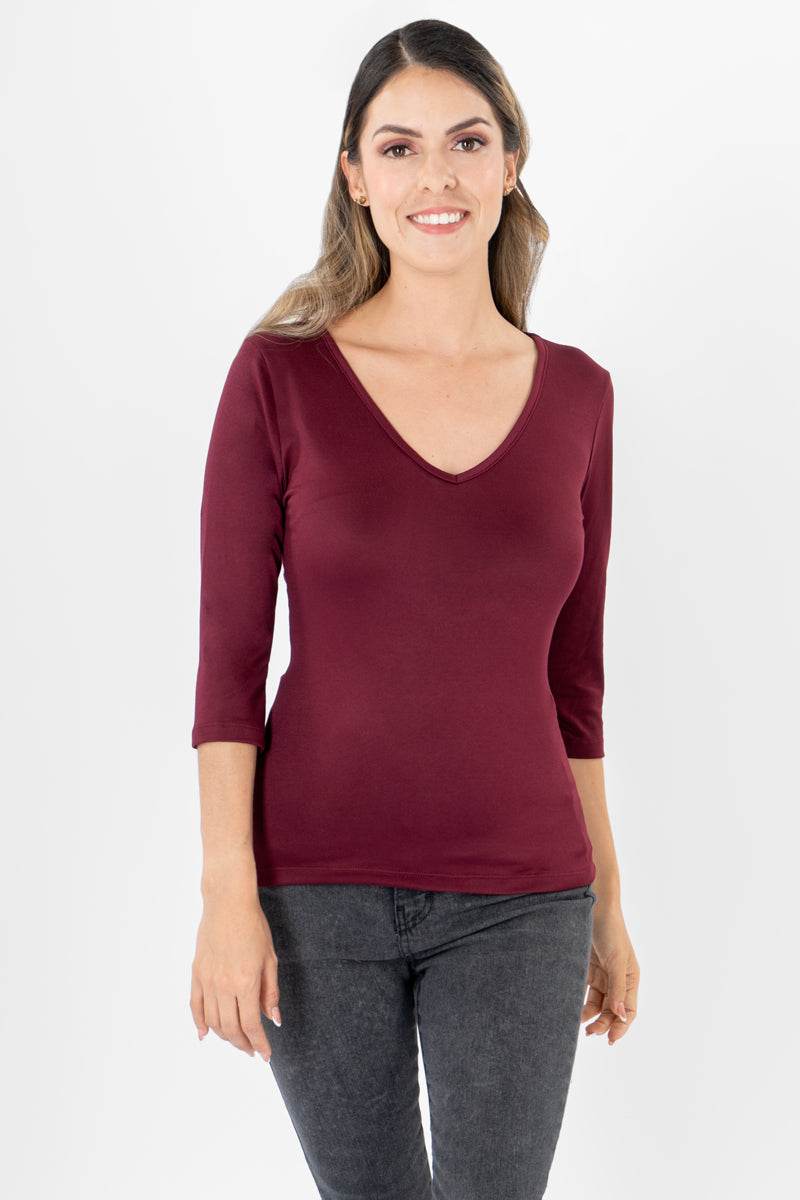 Playera lisa manga 3/4 - Santory Ropa  (7287300653123)