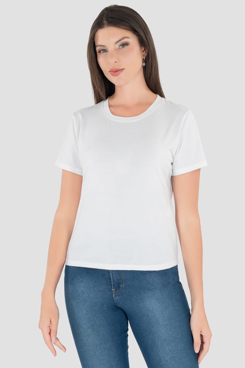 Playera lisa manga corta y escote redondo