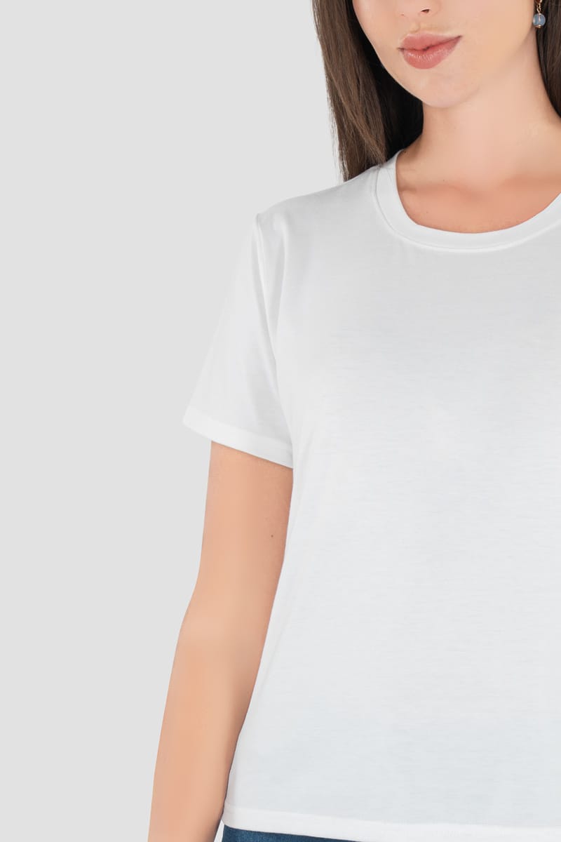 Playera lisa manga corta y escote redondo