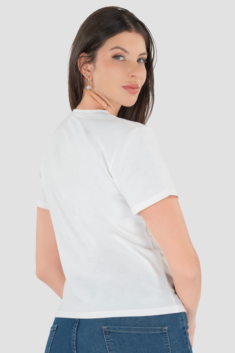 Playera lisa manga corta y escote redondo