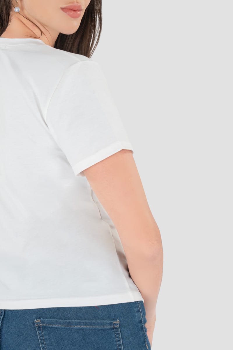 Playera lisa manga corta y escote redondo