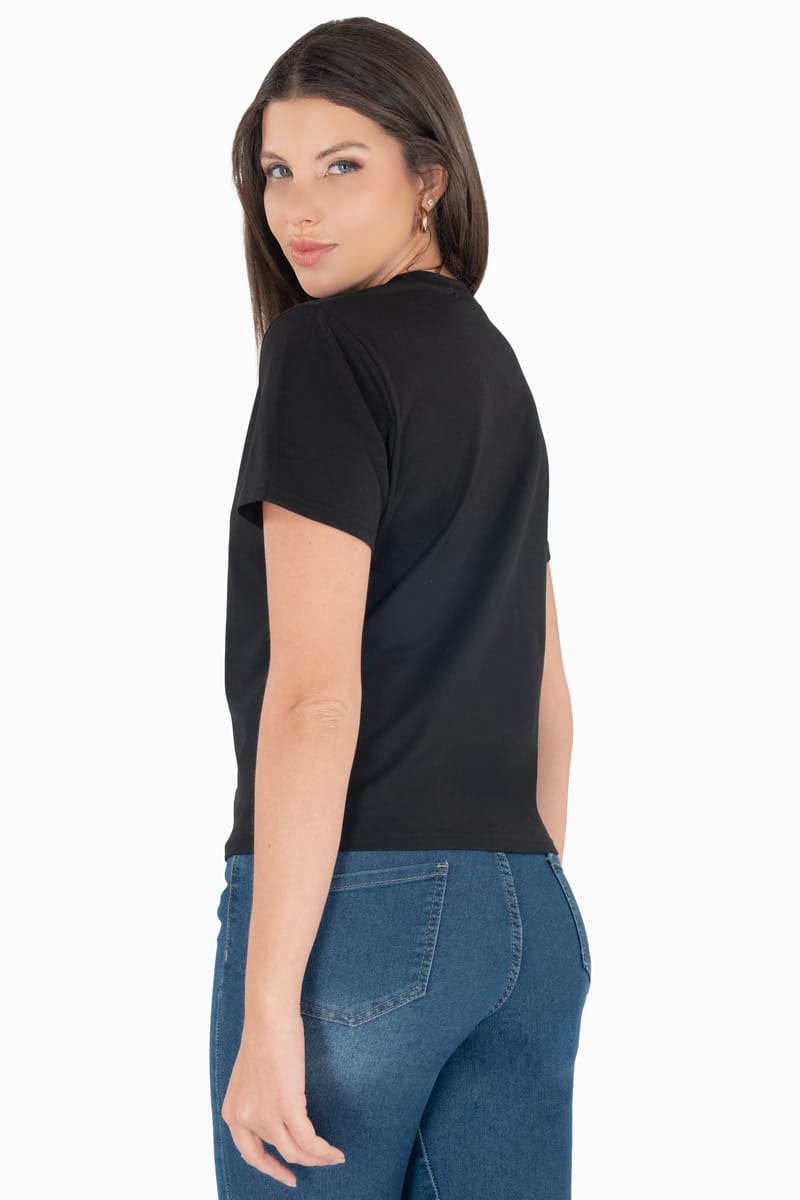 Playera lisa manga corta y escote redondo
