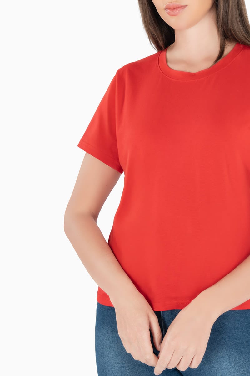 Playera lisa manga corta y escote redondo