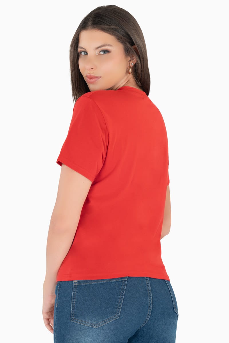 Playera lisa manga corta y escote redondo
