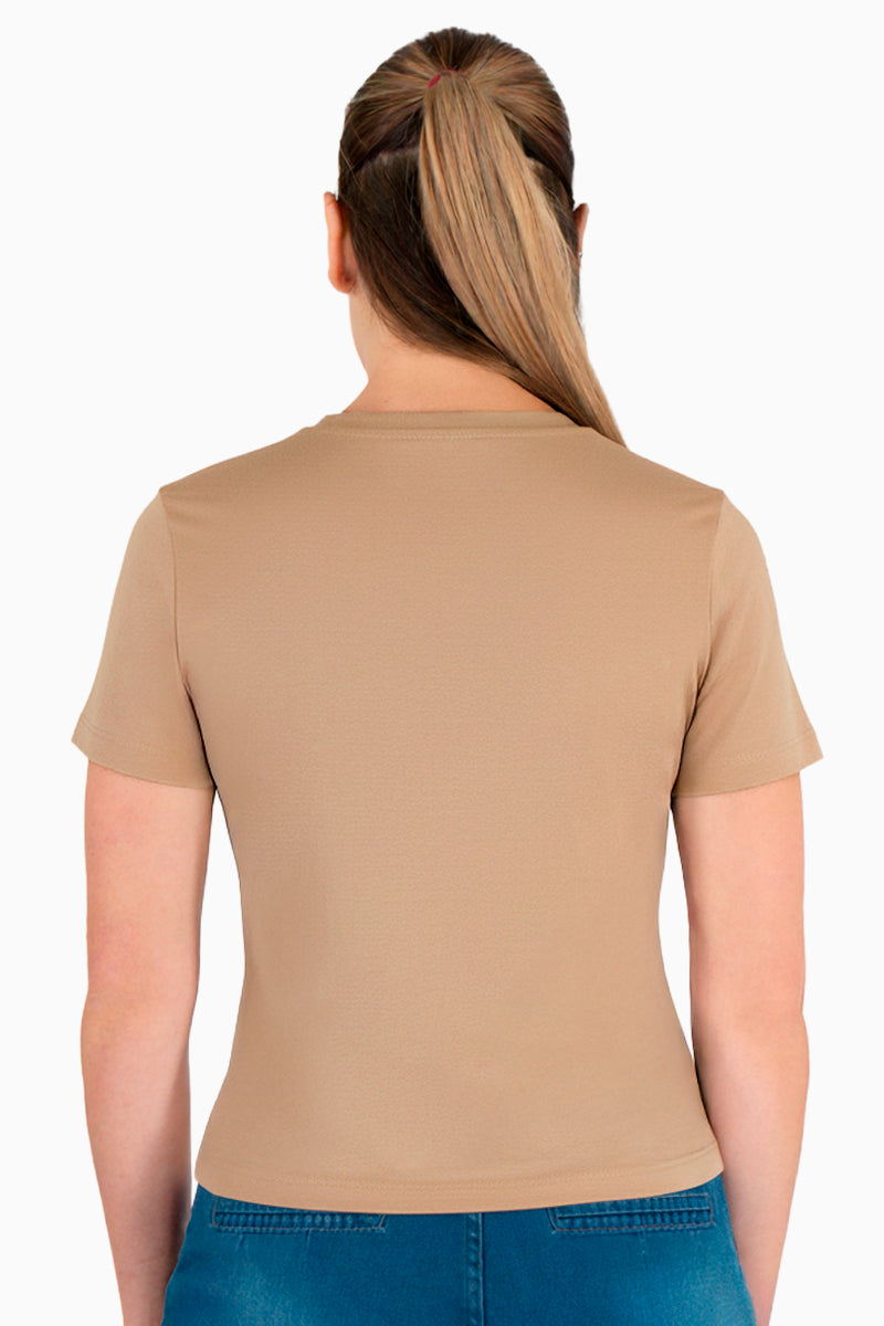 Playera lisa manga corta y escote redondo