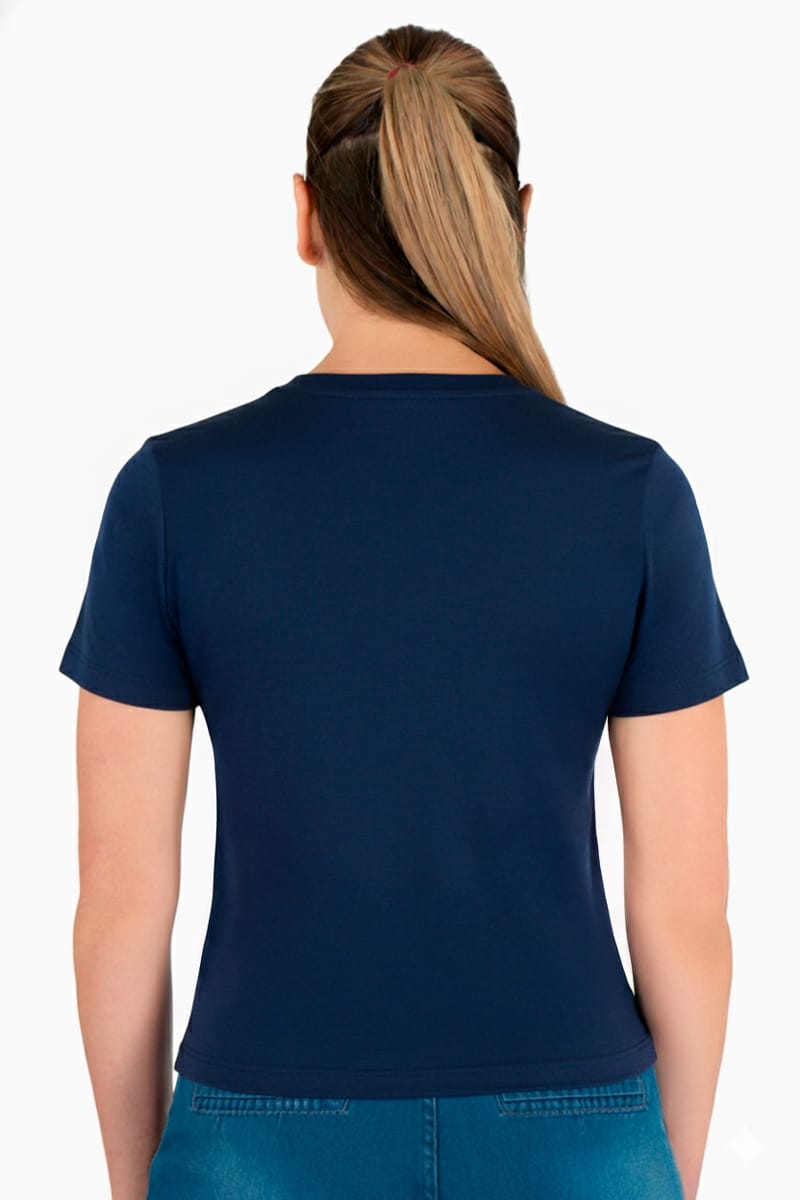 Playera lisa manga corta y escote redondo