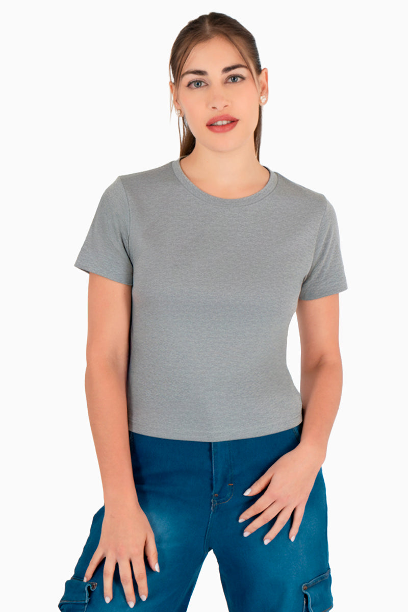Playera básica manga corta y escote redondo