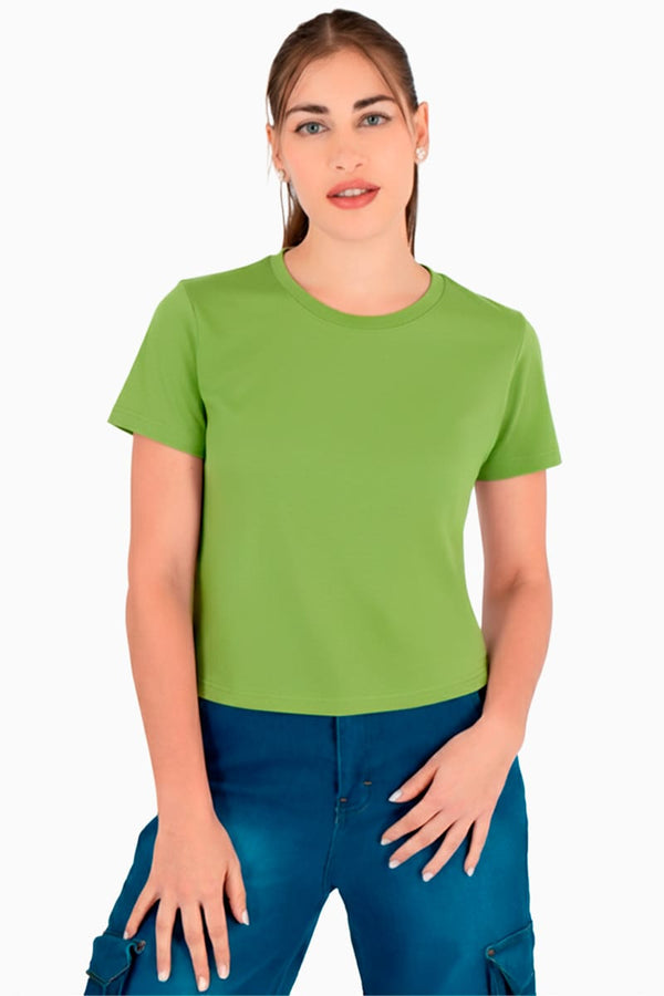Playera básica manga corta y escote redondo