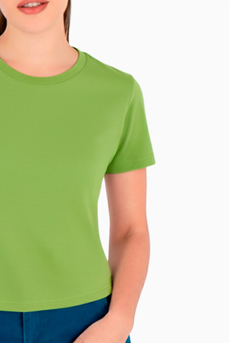 Playera básica manga corta y escote redondo