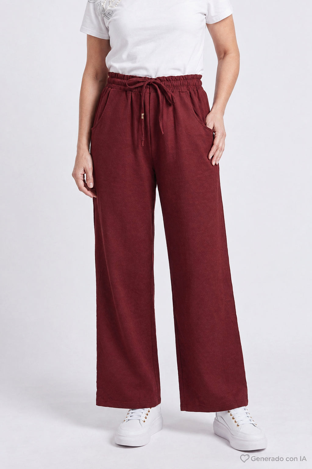 Pantalón ancho con bolsas y jareta