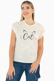 Playera con estampado cuello redondo y manga corta