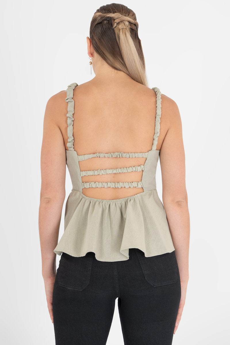 Blusa de tirantes con escote en espalda - Santory Ropa  (7440780722243)