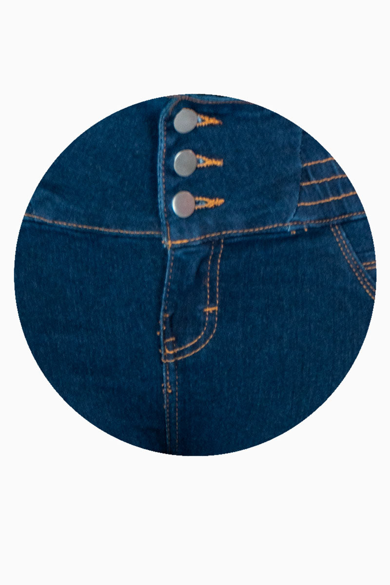 Jeans skinny con pretina ancha