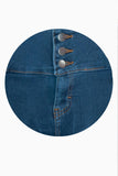 Jeans skinny de tiro alto con triple botón