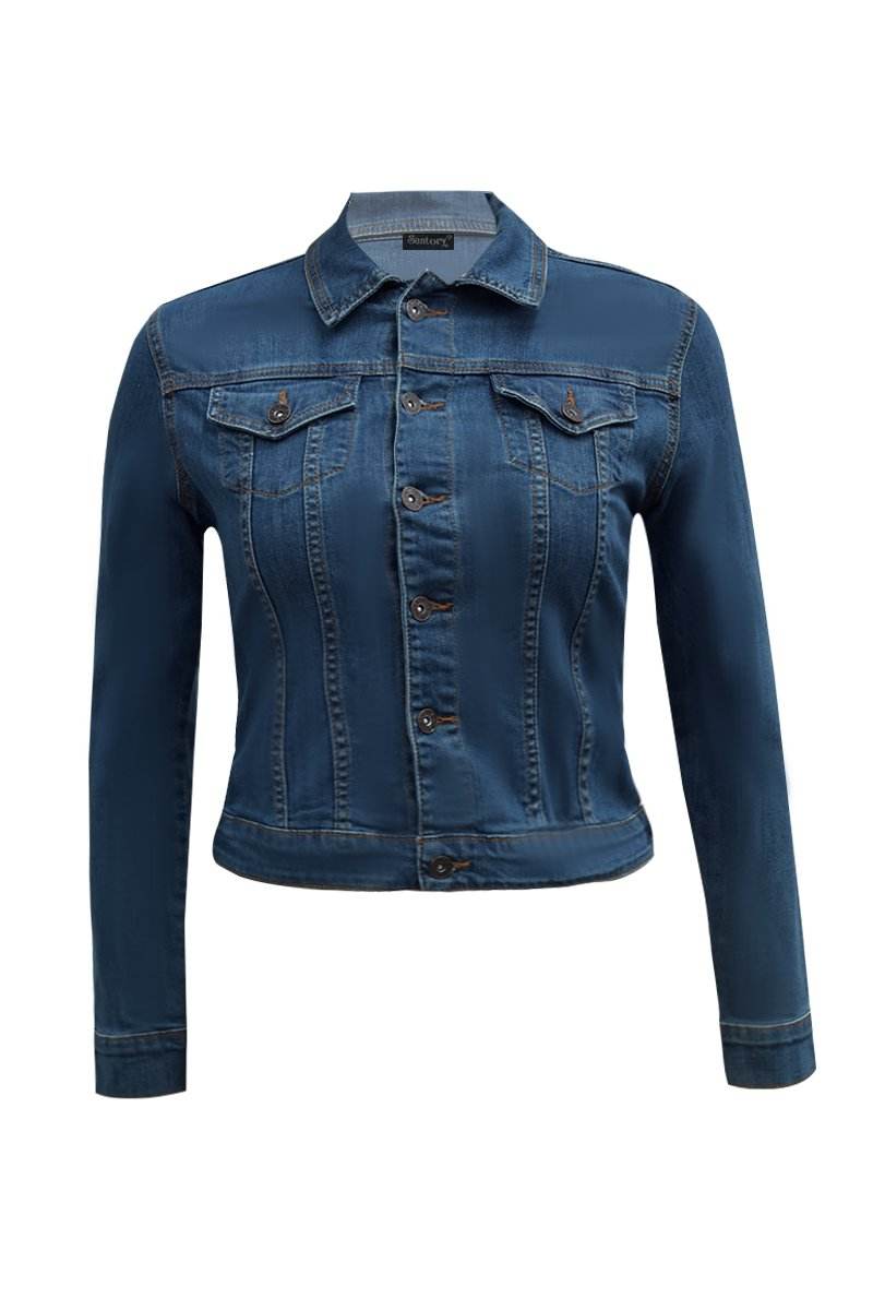 Chamarra de mezclilla con bolsas